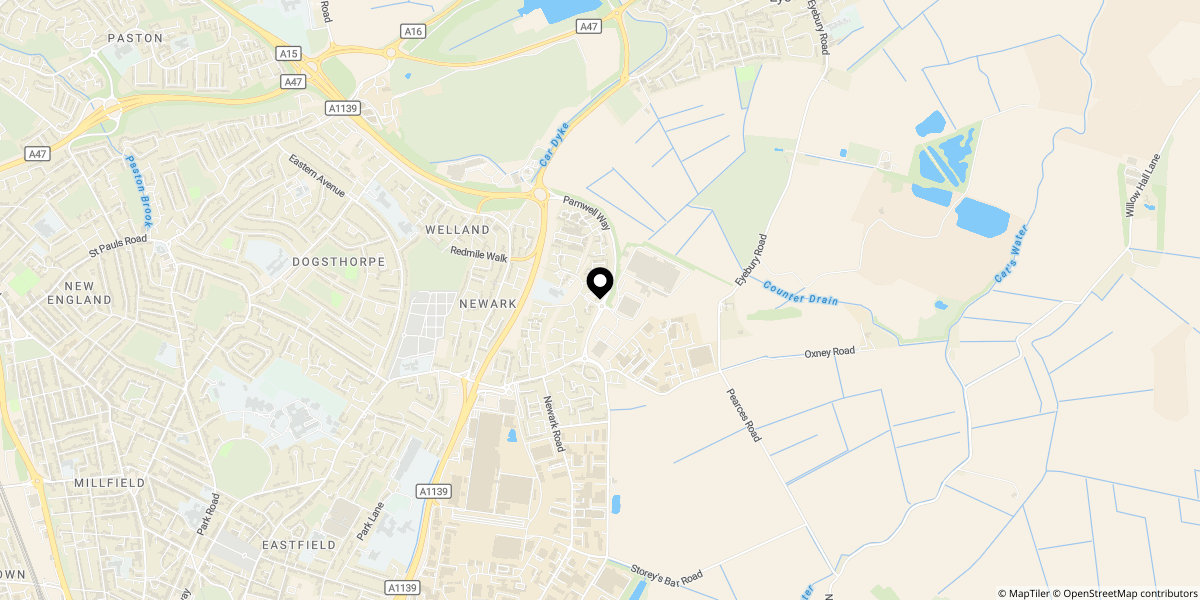 Approximate location of Langdyke, Peterborough, PE1 4SS