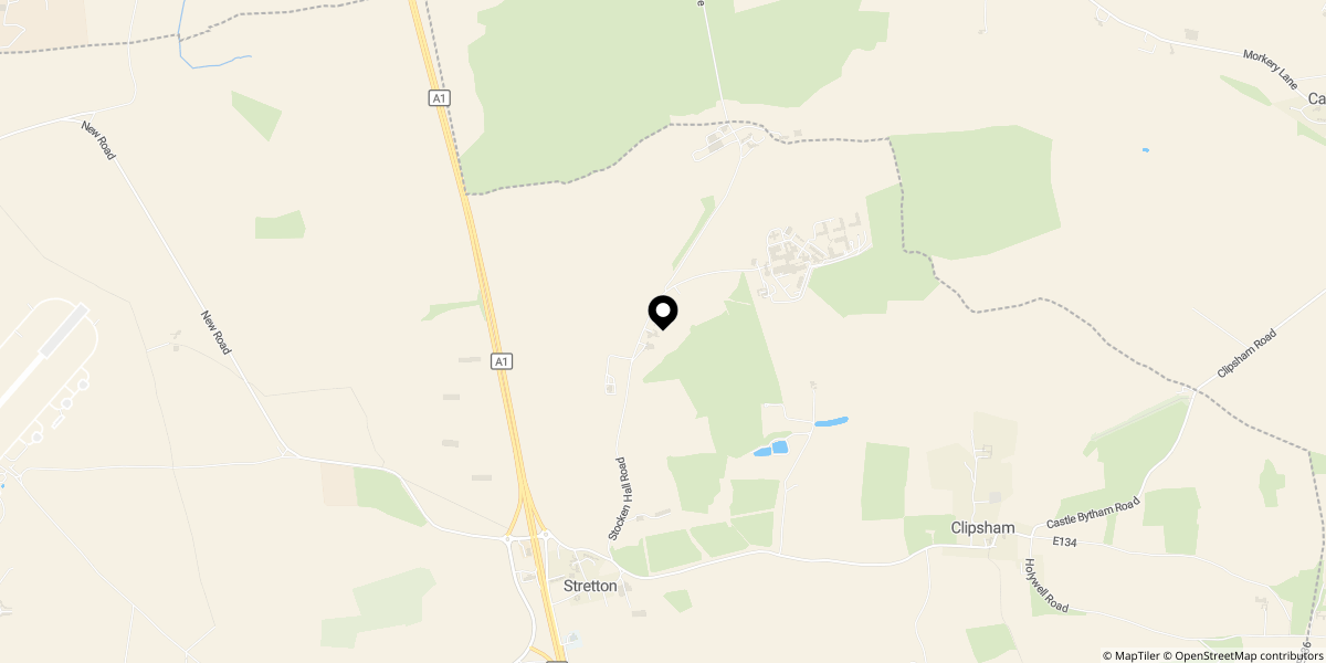 Approximate location of Stocken Hall Road, STRETTON, Oakham, LE15 