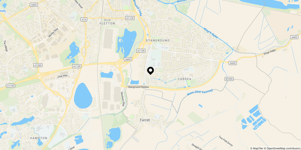 Approximate location of Leon Drive, CARDEA/STANGROUND SOUTH, Peterborough, PE2