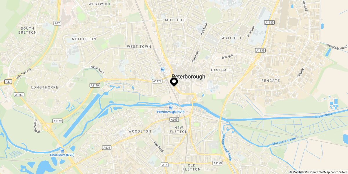 Approximate location of Priestgate, Peterborough, PE1
