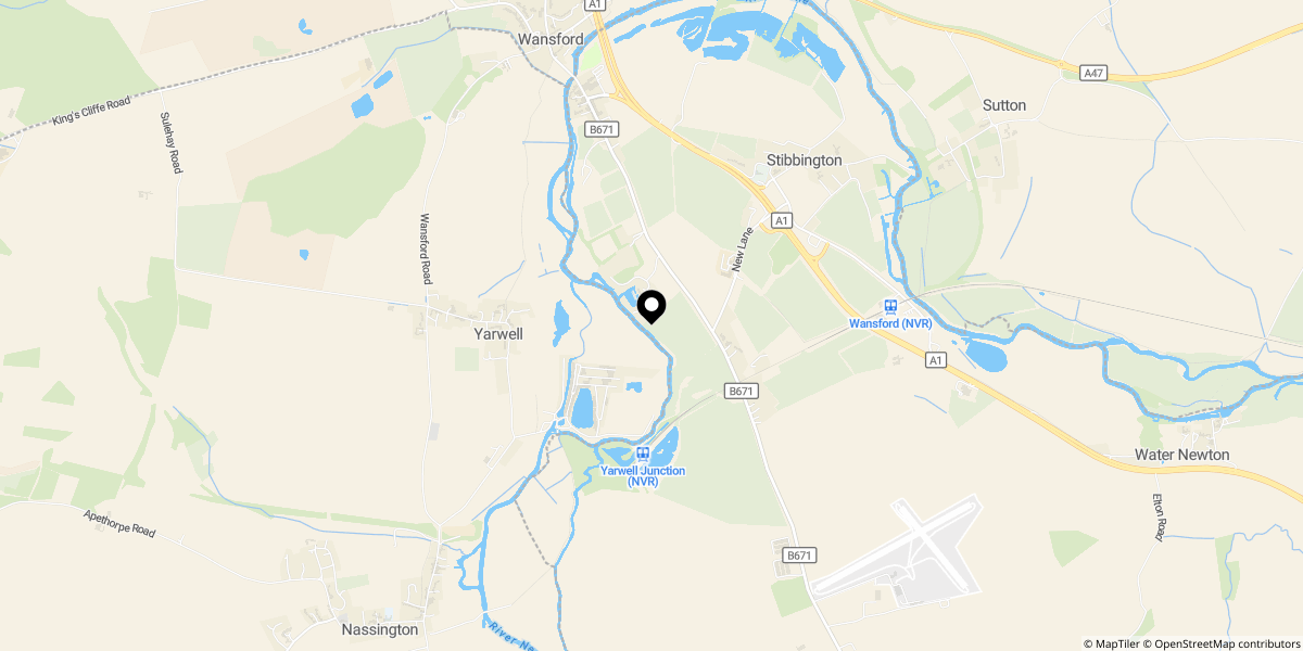 Approximate location of Waters Edge, WANSFORD, Peterborough, PE8