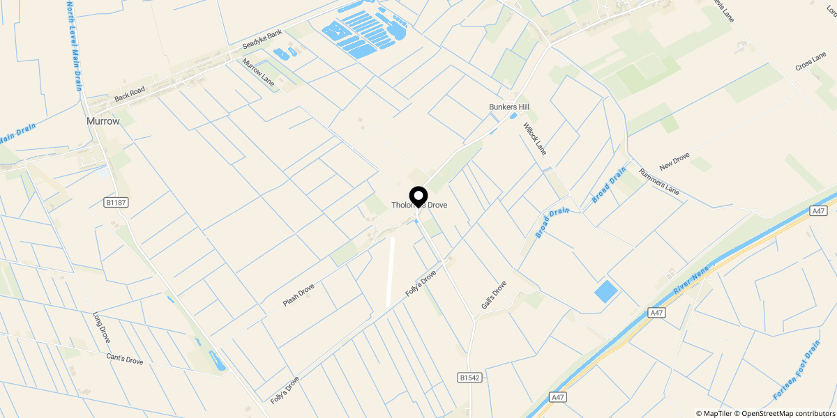 Approximate location of FRENCH VILLA, Tholomas Drove, Wisbech St. Mary, Wisbech, PE13