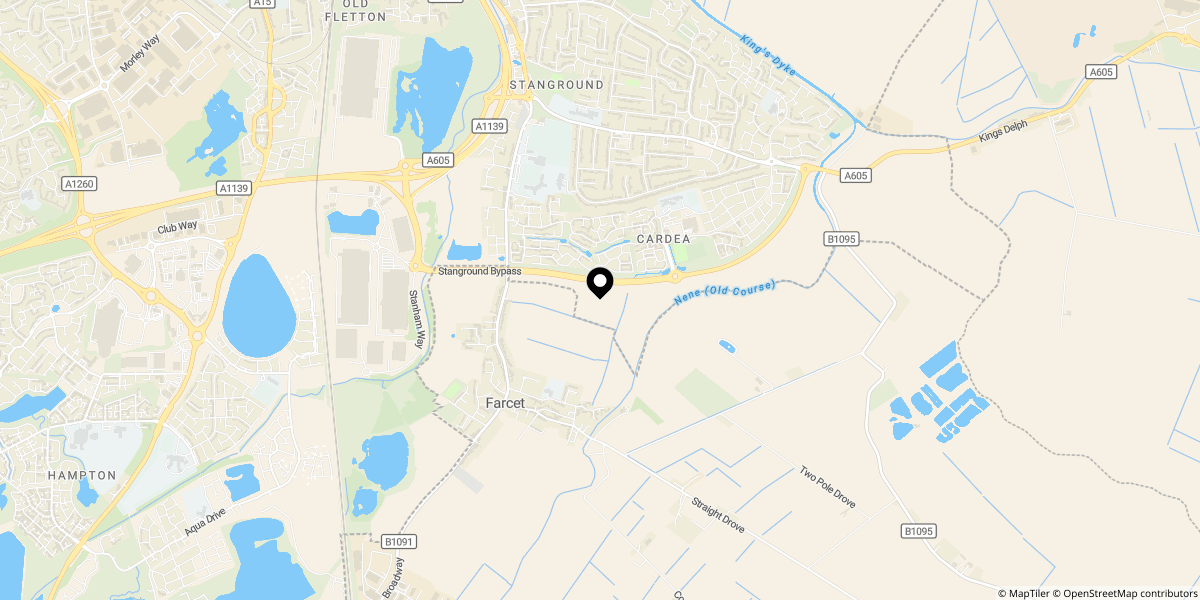 Approximate location of Jupiter Avenue, CARDEA/STANGROUND SOUTH Peterborough, PE2