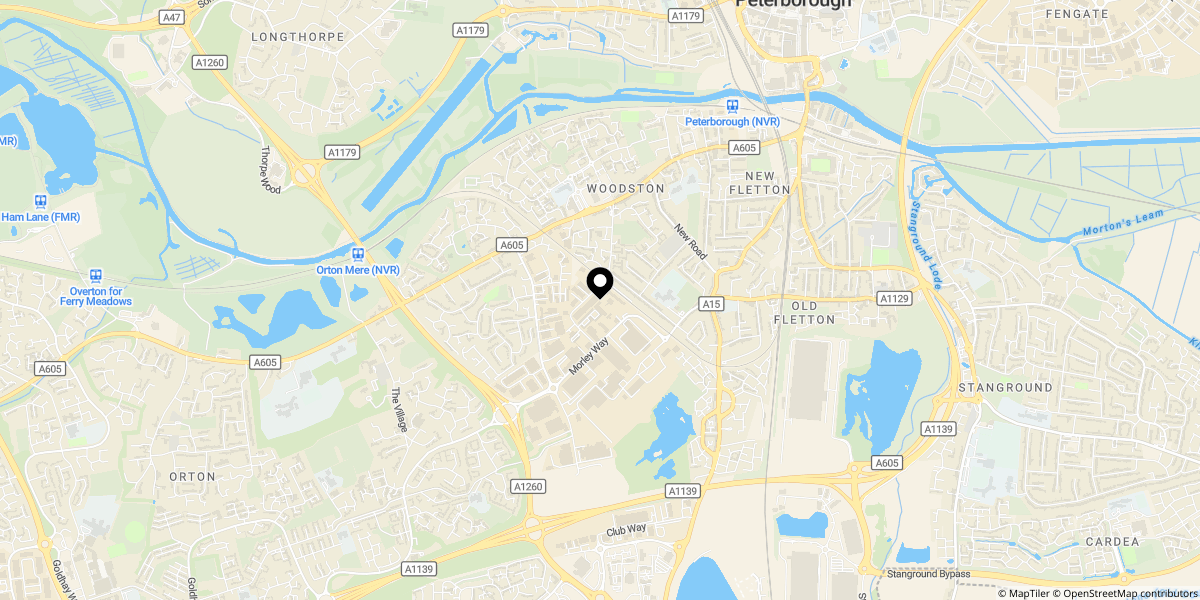 Approximate location of Belsize Avenue, Peterborough, PE2